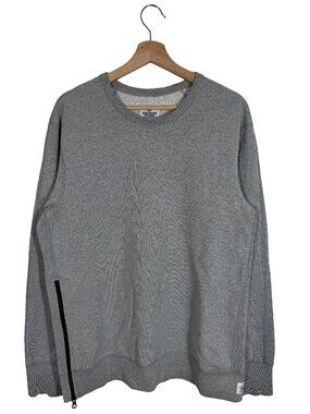Reigning Champ Heavyweight Side-zip French-terry Crewneck Gray men's size Large